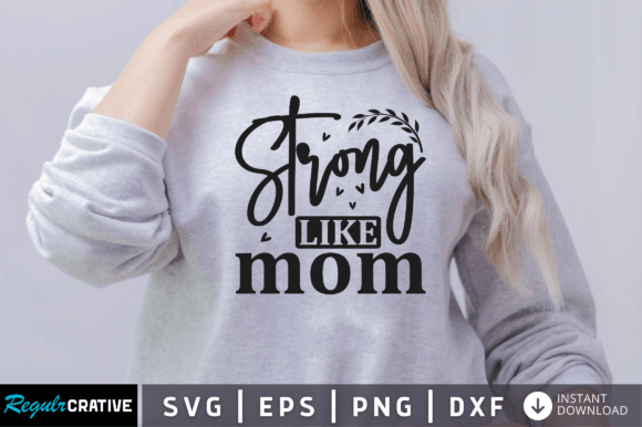 Review of FREE Strong Like Mom Svg for Embroidery